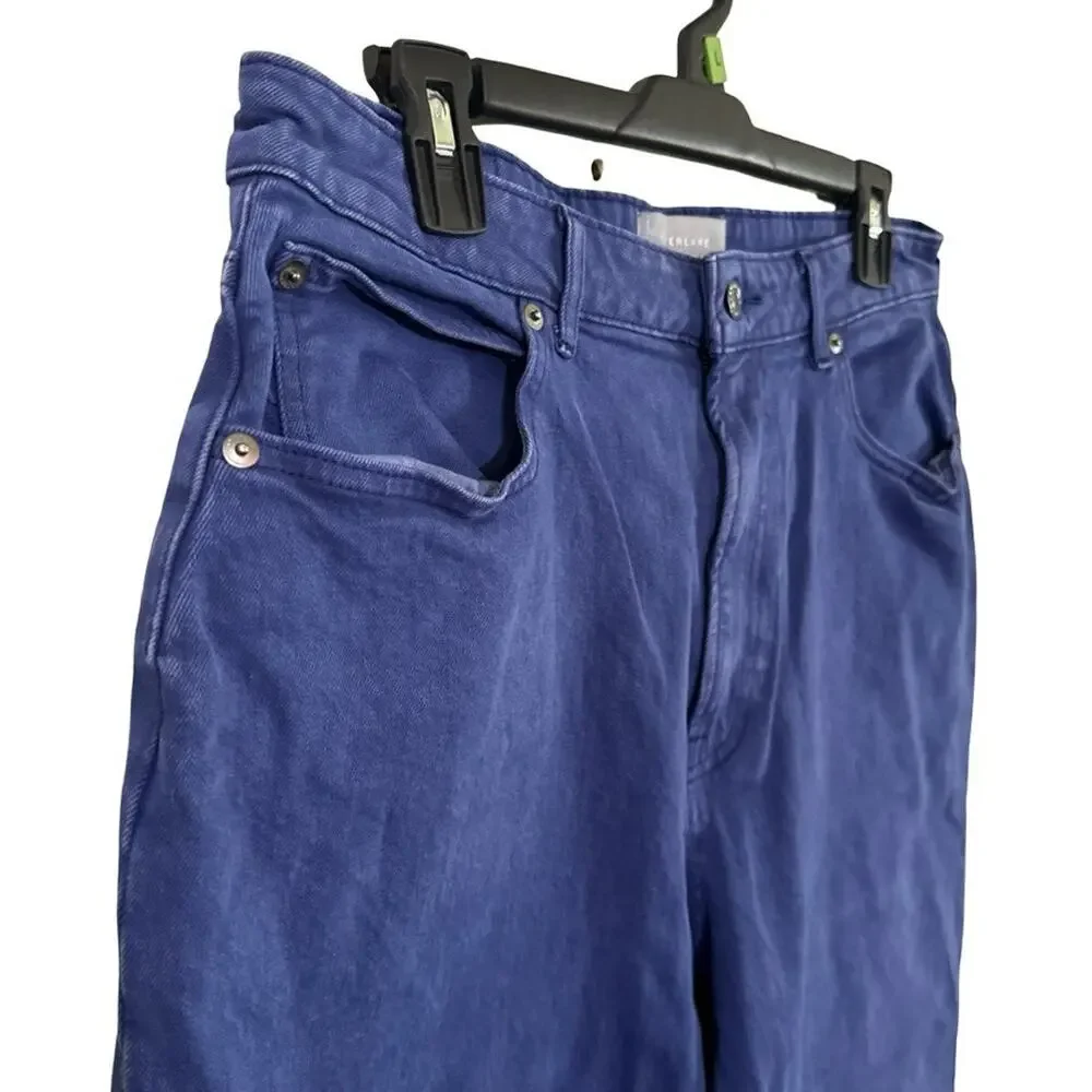 Everlane The Way High Curvy Jeans Organic Cotton Violet Ankle Tapered sz 32